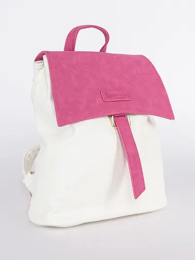 Рюкзак из зернистой кожи в стиле колор-блок